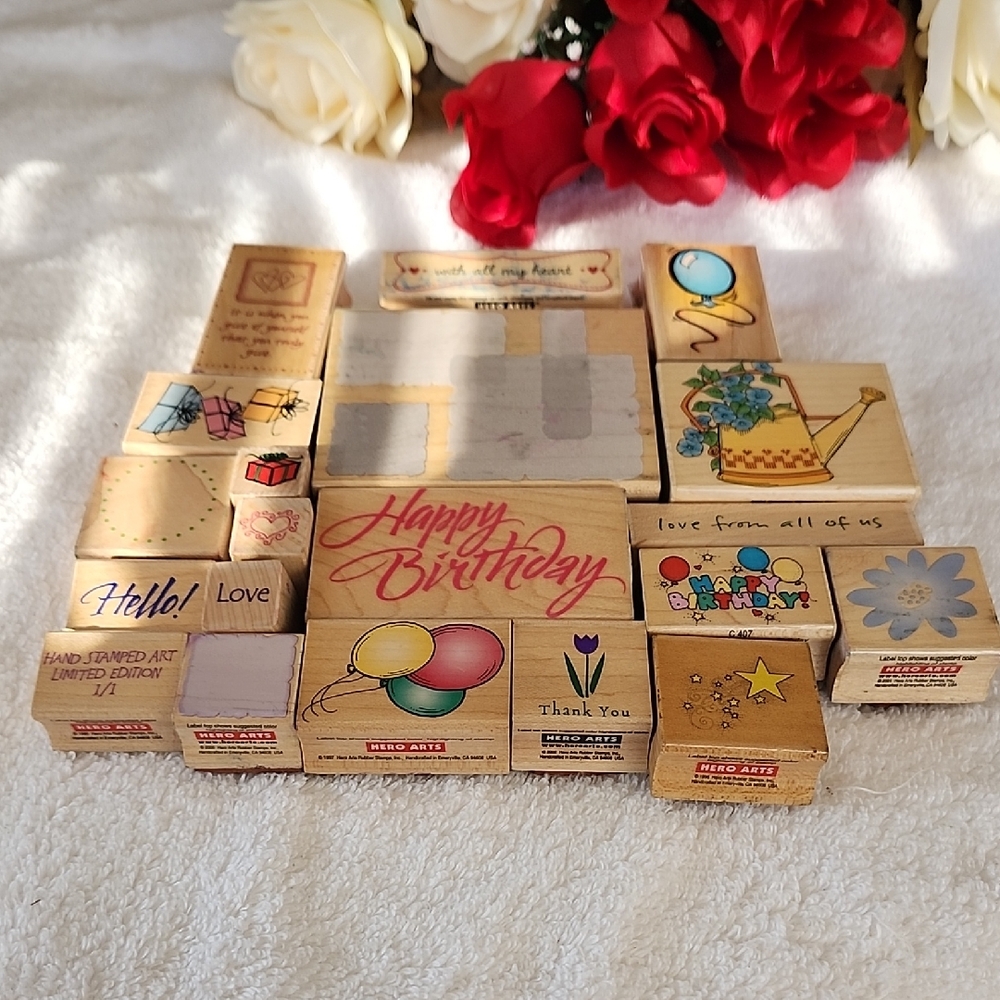 Hero Arts 20 Wooden Rubber Stamps